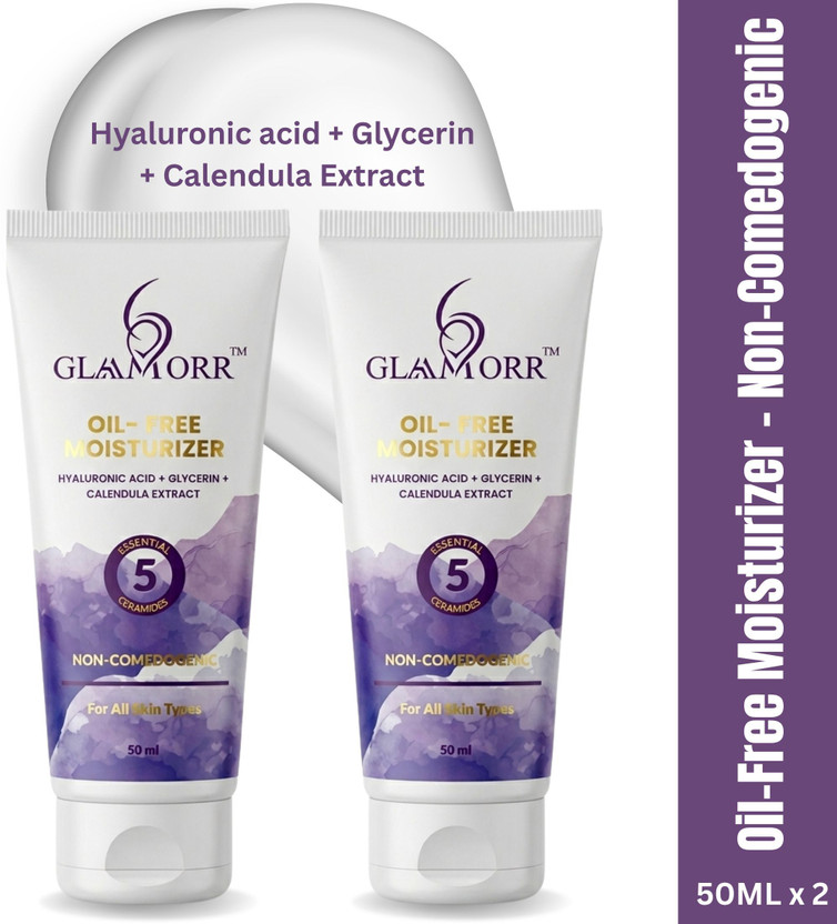 glaamorr Oil free Moisturizer for Acne-Prone Skin with Hyaluronic Acid & Calendula(100 ml)