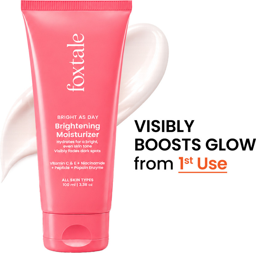 Foxtale Foxtale Brightening Moisturiser with Vitamin C & Niacinamide|Brightens, Fades Dark Spots(100 ml) - Flipkart Deal