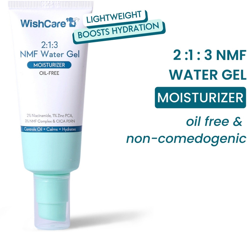 WishCare 2:1:3 NMF Water Gel Moisturizer For Face|For Men & Women|Oil-Free Hydration(50 ml)