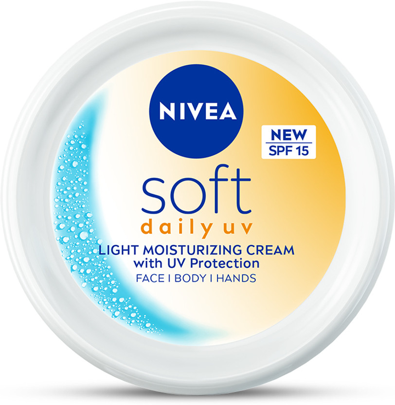 NIVEA Soft Daily UV Light Moisturizer Cream with SPF-15, Face Hand & Body, Men & Women(300 ml)