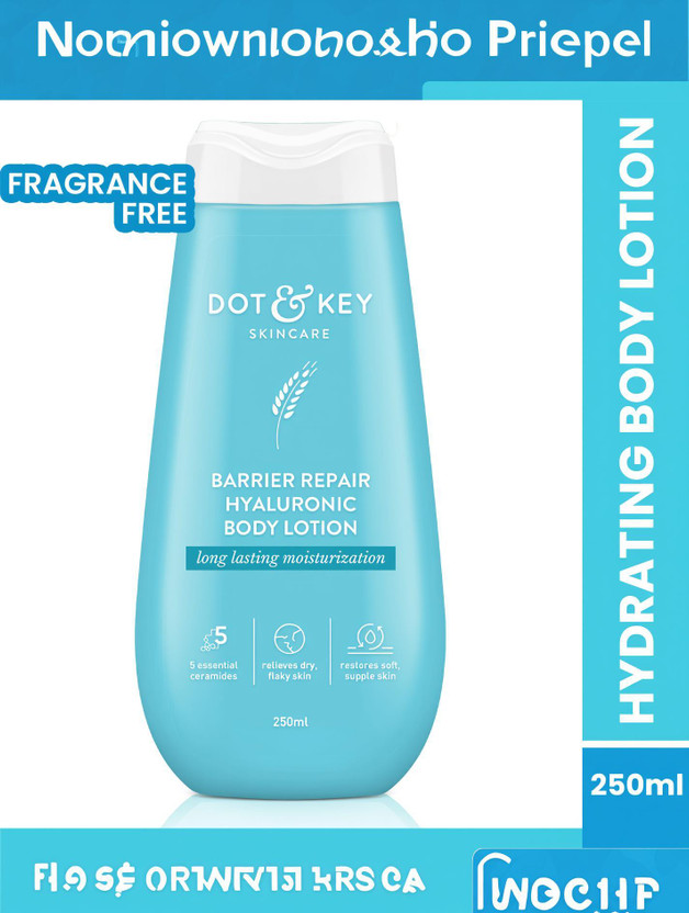 Dot & Key Barrier Repair Hyaluronic Body Lotion for Dry & Flaky Skin, Restores Softness(250 ml)
