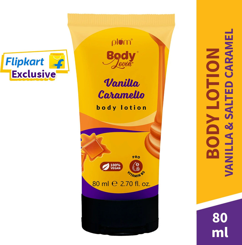 Plum BodyLovin' Vanilla Caramello Body Lotion with Cocoa Butter + Deep Moisturization(80 ml)