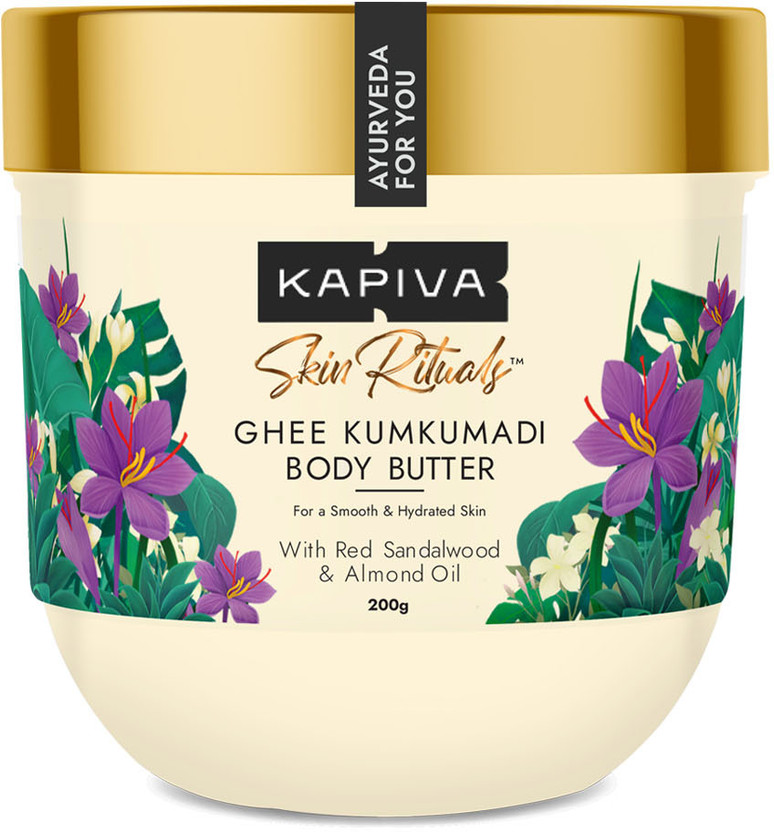 Kapiva Ghee Kumkumadi Body Butter | 100 times Washed Ghee For 24 Hours Moisturization(200 g)