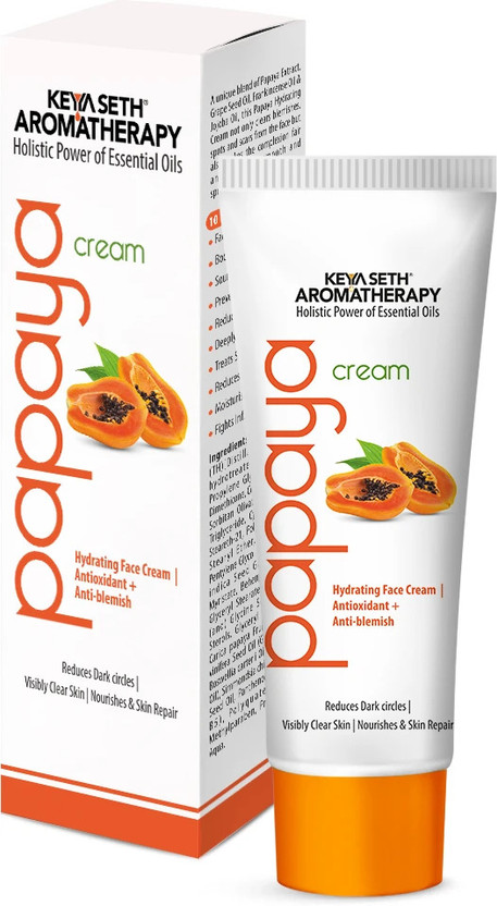 KEYA SETH AROMATHERAPY Papaya Moisturizer Cream Brightening & Anti Blemish Papaya Enzyme + B5 Men/Women(18 g)