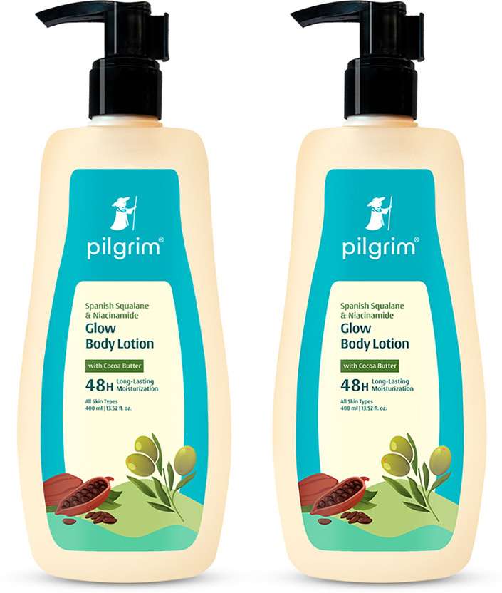Pilgrim Pilgrim Body Lotion with Cocoa Butter 48H Long-Lasting Moisturization Pack of 2(800 ml) - Flipkart Deal