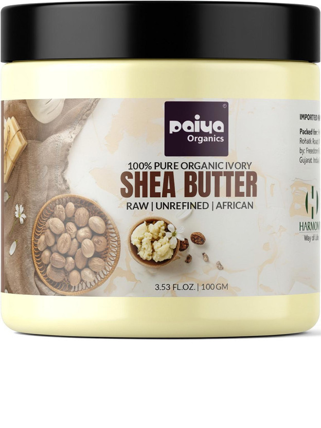 paiya organics Organic Raw Shea Butter Of Ghana For Skin, Hair & Face(100 g)