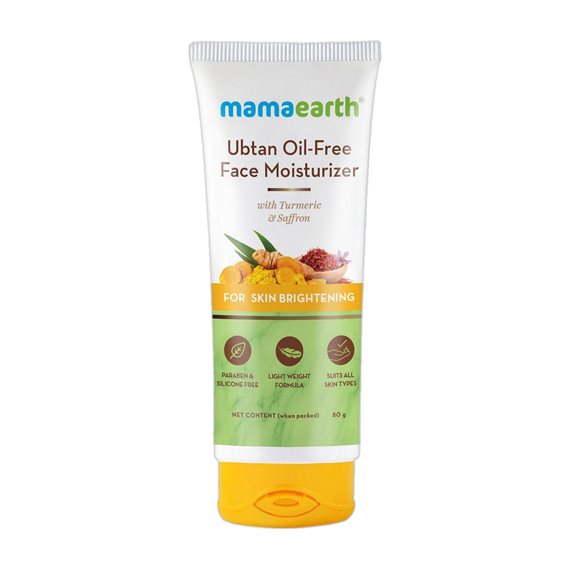 Mamaearth Ubtan Oil-Free Face Moisturizer with Turmeric & Saffron for Skin Brightening(80 g)