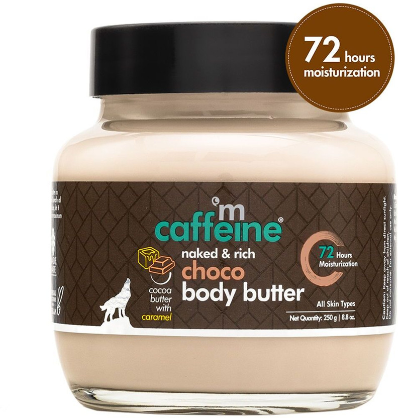 mCaffeine Choco & Shea Body Butter Lotion, 72Hr Moisturisation, Reduces Dry Skin(250 g)