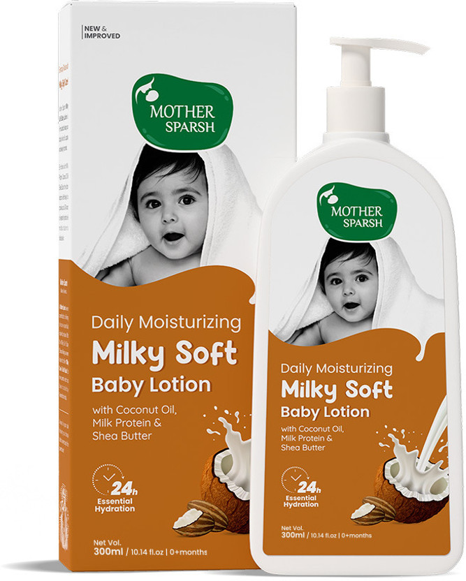 Mother Sparsh Milky Soft Baby Lotion with Milk Protein, Coconut Oil & Shea Butter(300 ml)