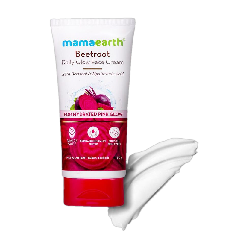 Mamaearth Daily Glow Face Cream with Beetroot & Hyaluronic Acid | Lightweight & Non-Greasy(80 g)