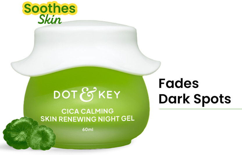 Dot & Key CICA Calming Skin Renewing Night Gel,For Oily, Acne Prone And Sensitive Skin(60 ml)