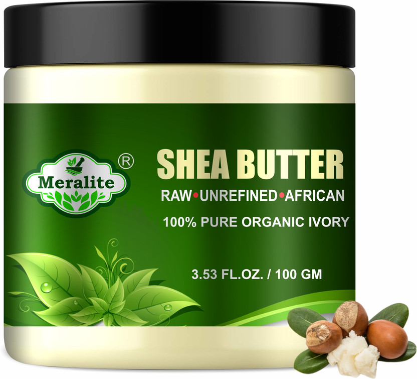 Meralite Raw Unrefined Organic Ivory Shea Butter For Skin, Face, Hair and Stretch Marks(100 g)