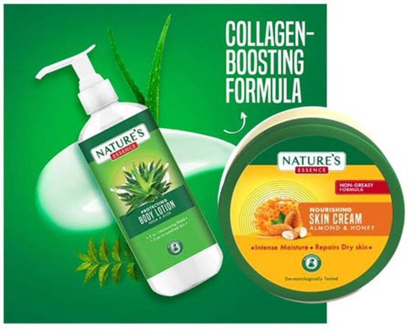 Nature's Essence ALOVERA LOTION 275ML+HONEY ALMOND CREAM 400ML Price in India, Buy Nature's