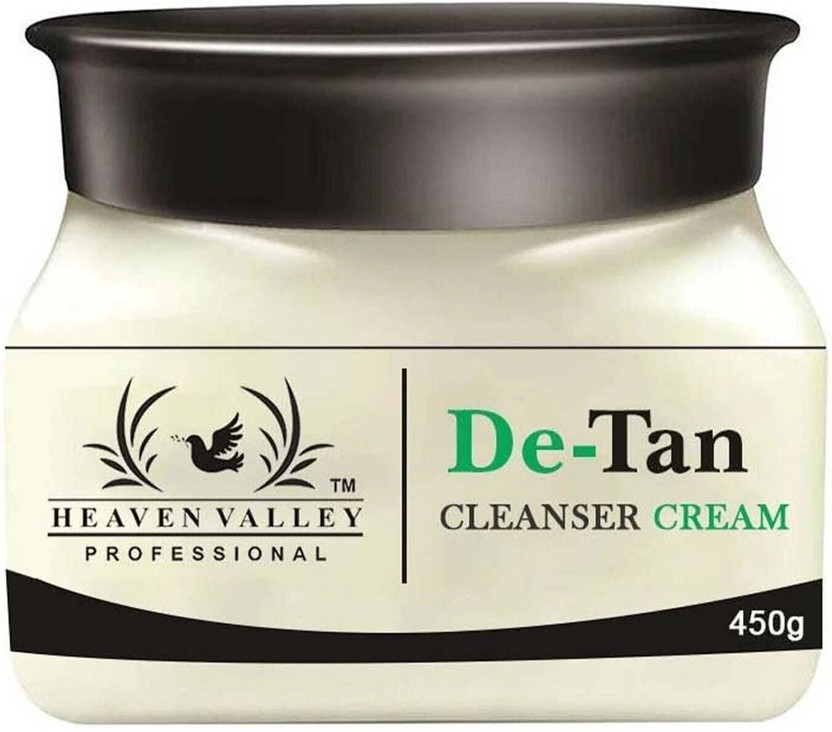 Heaven Valley Professional De-Tan Cleanser Cream 450g 100% Natural Extracts for Tan Removal Skin Whitening(450 g)