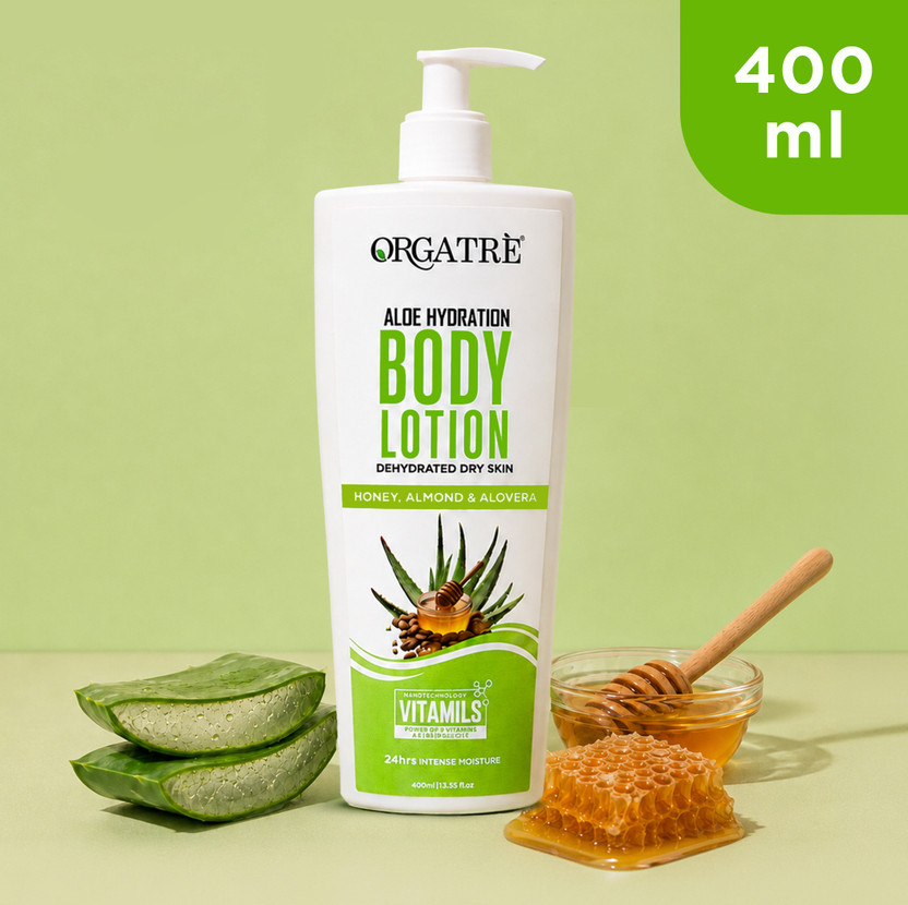 Orgatre Orgatre Aloe Hydration Body Lotion for Extremely Dull & Dry Skin- 24hrs Intense Moisture(400 ml) - Flipkart Deal