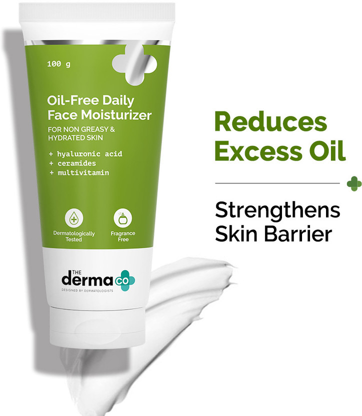 The Derma Co Oil-Free Daily Face Moisturizer With Hyaluronic Acid, Ceramides & Multivitamins(100 g)