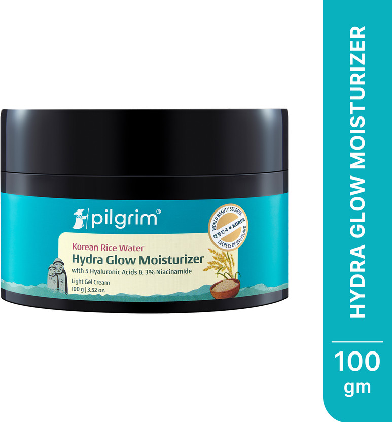 Pilgrim Korean Rice Water Hydra Glow Moisturizer|Light Gel & Instant Glass Skin Glow(100 g)