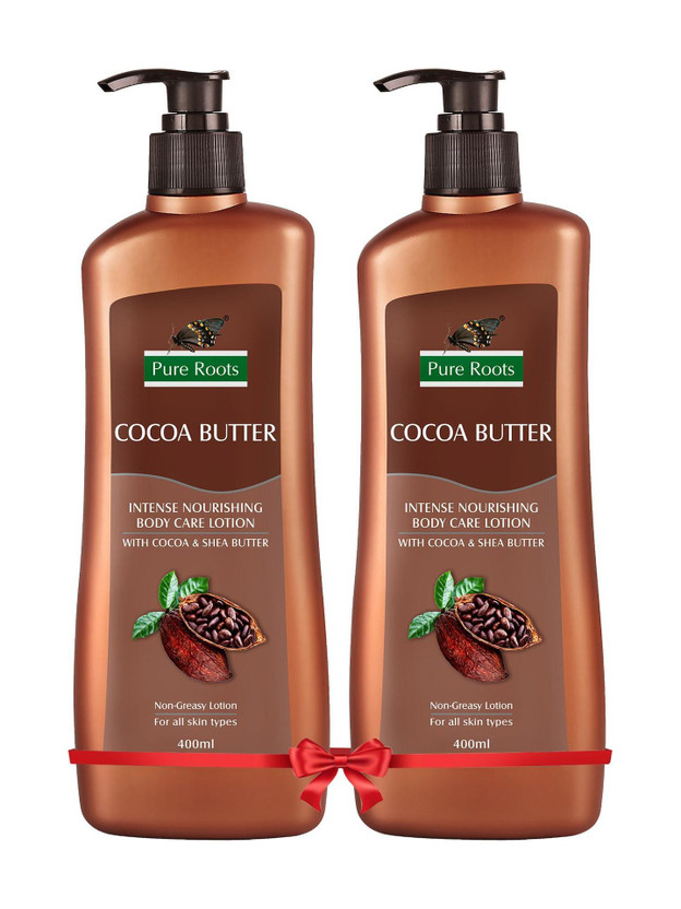 Pure Pure Roots Cocoa Butter Body Care Lotion Pack Of 2 (400ml * 2)(800 ml) - Flipkart Deal
