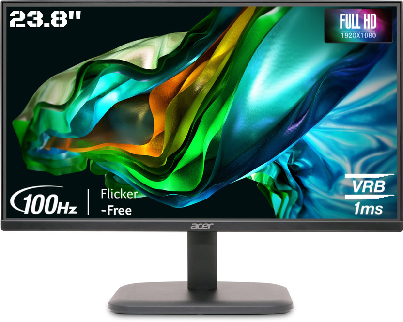 Acer 60.45 cm (24 inch) Full HD LED Backlit VA Panel Monitor (EK240Y)(Response Time: 5 ms, 100 Hz Refresh Rate)