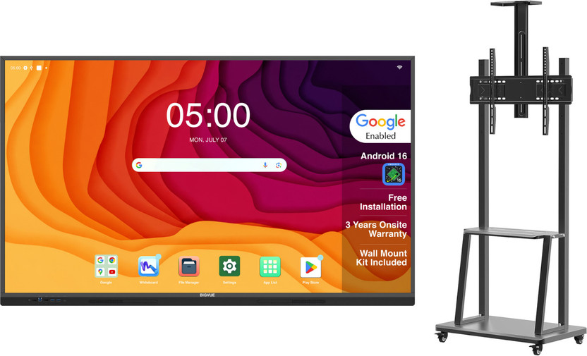 BIG VUE PRO 218.44 cm (86 inch) 4K Ultra HD IPS Panel Monitor (PRO Interactive Flat Panel Multitouch Screen, Android 14, 8/128 GB, 3 Years)(Response Time: 6 ms, 60 Hz Refresh Rate)
