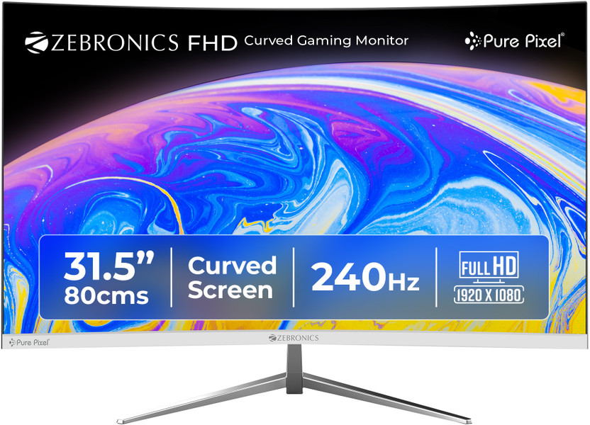 ZEBRONICS 80.01 cm (32 inch) Curved Full HD LED Backlit VA Panel Gaming Monitor (ZEB-AC32FHD LED)(Response Time: 1 ms, 240 Hz Refresh Rate)