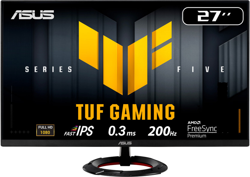 ASUS TUF 68.58 cm (27 inch) Full HD LED Backlit IPS Panel Gaming Monitor (TUF Gaming VG279Q5R Monitor 27 Full HD(1920x1080) 200Hz, Fast IPS, 0.3ms)(Response Time: 1 ms, 200 Hz Refresh Rate)