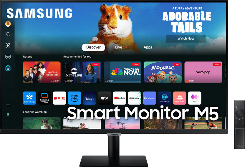 Samsung Smart Monitor M5 81.28 cm (32 inch) Full HD VA Panel Monitor (SMART LS32DM500EWXXL)(Response Time: 4 ms, 60 Hz Refresh Rate)