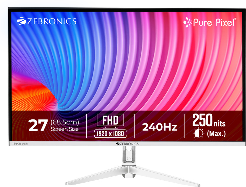 ZEBRONICS 68.58 cm (27 inch) Full HD VA Panel Gaming Monitor (ZEB-EA27 FHD LED)(Response Time: 1 ms, 240 Hz Refresh Rate)