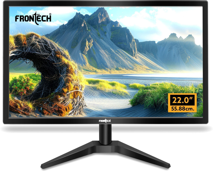 Frontech - 55.88 cm (22 inch) HD LED Backlit VA Panel Monitor (MON_0060)(Adaptive Sync, Response Time: 2 ms, 60 Hz Refresh Rate)