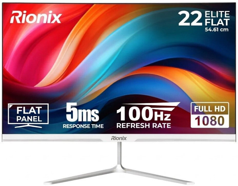 rionix 55.88 cm (22 inch) HD IPS Panel Gaming Monitor (ELITE FLAT)(Response Time: 5 ms, 100 Hz Refresh Rate)