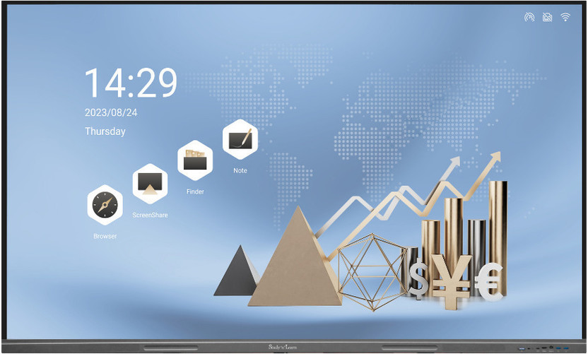 studynlearn 65 Inch Interactive Flat Panel Multitouch Screen Display, Android 14, 8 GB RAM | 128 GB ROM with K-12 Digital Content (1 Years) 3 Years Warranty 165.1 cm (65 inch) 4K Ultra HD IPS Panel Monitor (I6501)(Response Time: 5 ms, 60 Hz Refresh Rate)