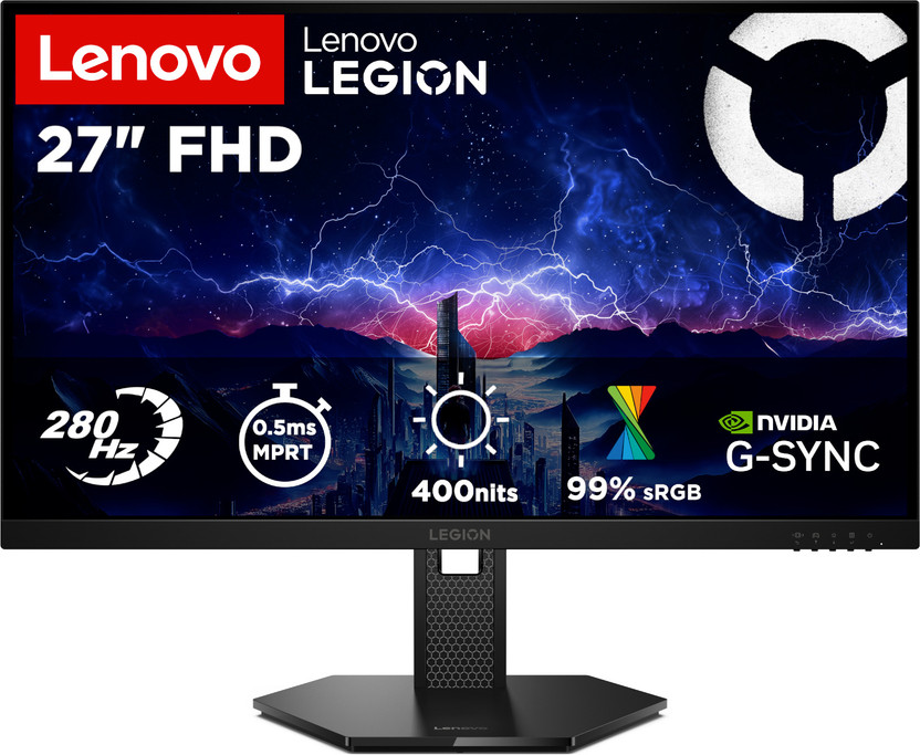 Lenovo Lenovo Legion 68.58 cm (27 inch) Full HD LED Backlit IPS Panel Gaming Monitor (Legion 27-1r FHD IPS Gaming Monitor)(Response Time: 0.5 ms, 280 Hz Refresh Rate) - Flipkart Deal
