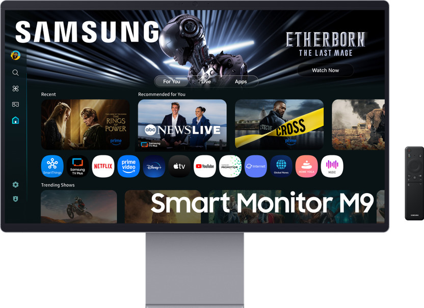 Samsung M9 Series 80.3 cm (32 inch) 4K Ultra HD LED Backlit OLED Panel with In-built Speaker, Camera 12MP, Wi-Fi, Bluetooth, Type-C, DP, USB, Vision AI Smart Monitor (LS32FM900SWXXL)(AMD Free Sync, Response Time: 0.03 ms, 165 Hz Refresh Rate)