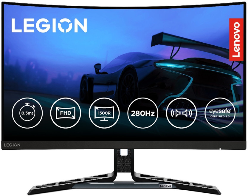 Lenovo 68.58 cm (27 inch) Curved Full HD VA Panel 99% sRGB, 90% DCI-P3, 2x3W Inbuilt Speakers, 2xHDMI, 1xDP, Tilt/Swivel/Pivot/Height Adjustable Stand, 1500R Curvature Gaming Monitor (Legion R27fc-30)(AMD Free Sync, Response Time: 0.5 ms, 280 Hz Refresh Rate)