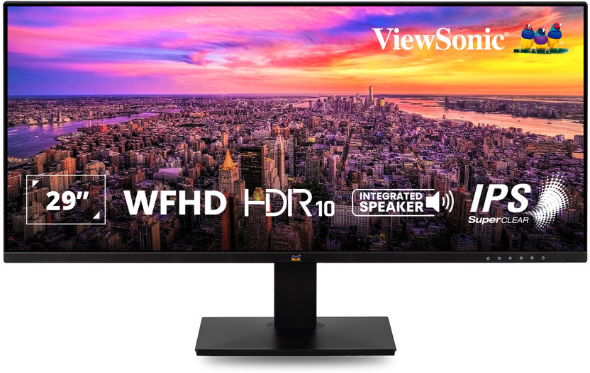 ViewSonic 73.66 cm (29 inch) WFHD IPS Panel with HDR10, 120% sRGB, 21:9 Ratio, Eye Care, Eco Mode, DCR 80M:1, Dual Speaker, HDMI, DP, Bezel-less, Ultra-Wide Gaming Monitor (VA2932-MHD)(Adaptive Sync, Response Time: 4 ms, 75 Hz Refresh Rate)