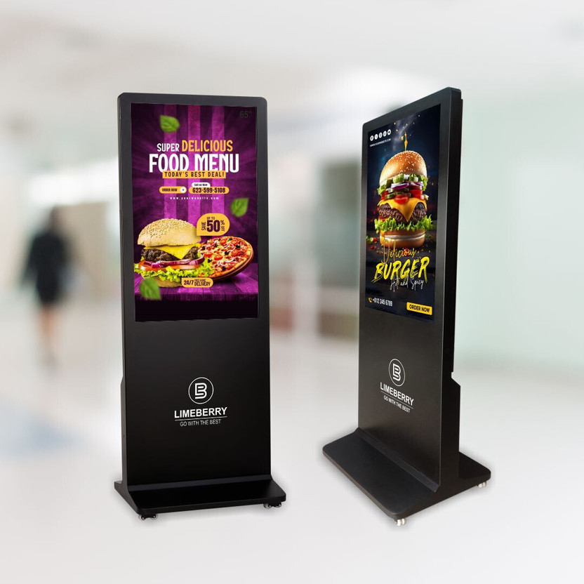 LIMEBERRY Digital Signage Standee Projector Screen Kiosk Advertisement Machine Product Size 78" Height x 36" Width 165.1 cm (65 inch) Full HD LED Backlit IPS Panel Monitor (LB651-IUH)(Adaptive Sync, Response Time: 6 ms, 60 Hz Refresh Rate)