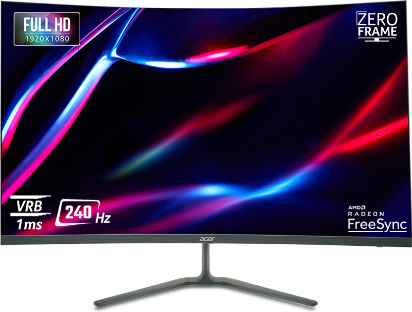 Acer NITRO 80.01 cm (32 inch) Curved Full HD LED Backlit VA Panel with 1500R Curvature, Stereo Speakers, 2X HDMI & DP Ports, Eye Care Gaming Monitor (ED320Q)(AMD Free Sync, Response Time: 1 ms, 240 Hz Refresh Rate)
