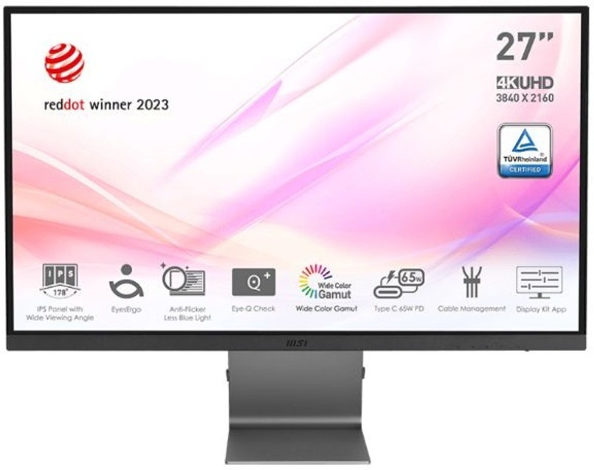 MSI 68.58 cm (27 inch) 4K Ultra HD IPS Panel with USB-C Connectivity, HDR Support, and Ultra-Slim Design for Immersive Productivity and Entertainment Monitor (Modern MD271UL)(Response Time: 4 ms, 60 Hz Refresh Rate)
