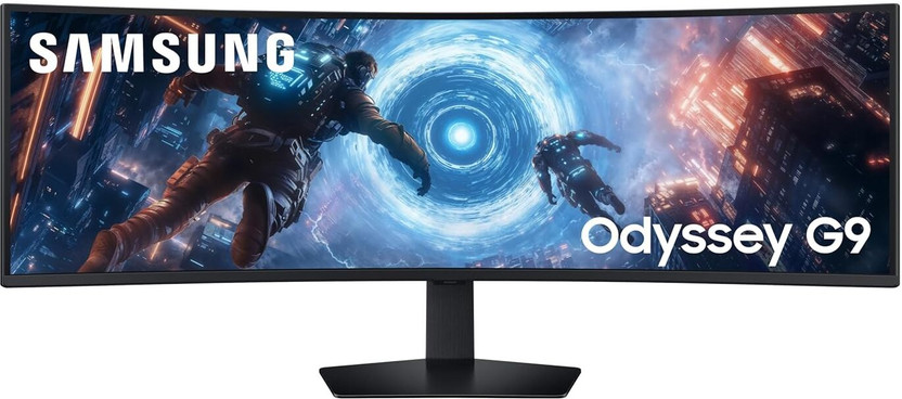Samsung Odyssey G9 124.46 cm (49 inch) Curved DQHD LED Backlit VA Panel with 1000R Curvature, VESA DisplayHDR 600, HDR10+, Height Adjustable Stand Gaming Monitor (LS49FG910EWXXL)(AMD Free Sync, Response Time: 1 ms, 144 Hz Refresh Rate)