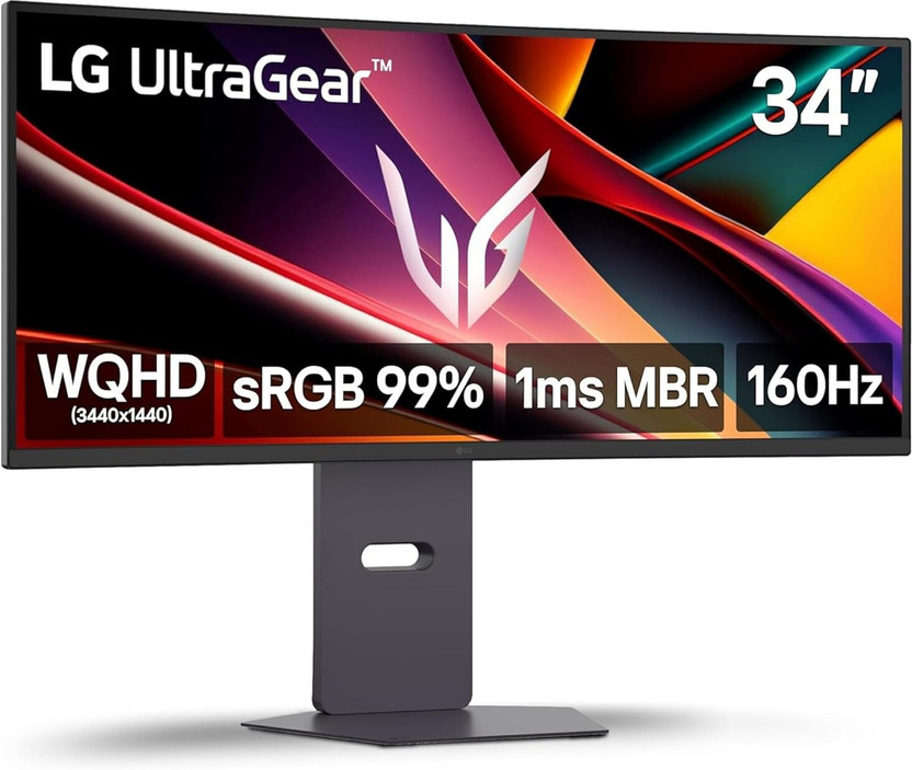 LG LG 21:9 ULTRAGEAR 1800R 86.36 cm (34 inch) Curved WQHD VA Panel Gaming Monitor (34G600A-B,(3440 x 1440), HDR10,Built-in Speaker,HDMI 2.1, DP, Tilt/Height/Swivel)(AMD Free Sync, Response Time: 1 ms, 160 Hz Refresh Rate) - Flipkart Deal