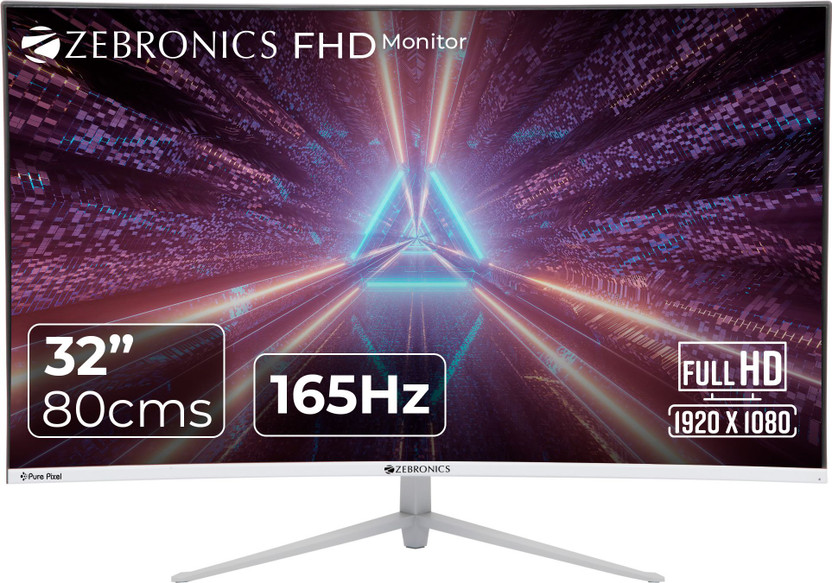 ZEBRONICS 81.28 cm (32 inch) Curved Full HD VA Panel 80 cm, Wall Mountable, Slim Gaming Monitor (ZEB-AC32FHD LED)(Response Time: 12 ms, 165 Hz Refresh Rate)