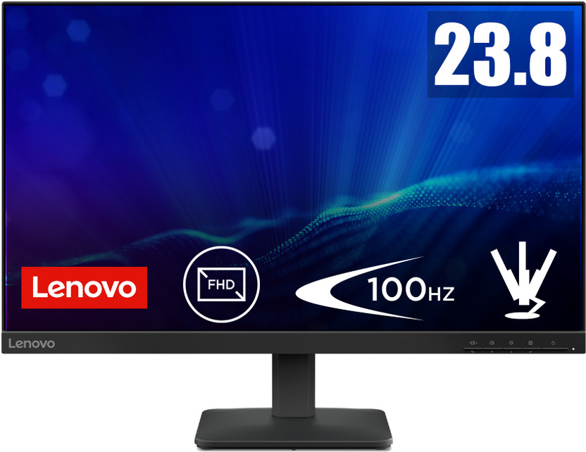 Lenovo L Series 60.96 cm (24 inch) Full HD LED Backlit IPS Panel with 99%sRGB, 1x HDMI 1.4, 1x VGA, Tilt, Ultraslim Monitor (L24-4e)(Response Time: 4 ms, 100 Hz Refresh Rate)
