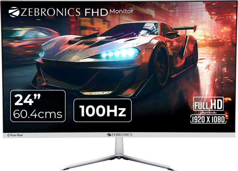 ZEBRONICS A Series 60.96 cm (24 inch) Full HD LED Backlit VA Panel Wall Mountable Monitor (ZEB-A24FHD LED)(Response Time: 14 ms, 100 Hz Refresh Rate)
