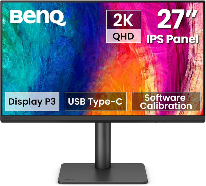 BenQ PD2706QN 68.58 cm (27 inch) Quad HD LED Backlit IPS Panel with 95% P3, 100% sRGB/Rec.709, 90W USB-C, Software Calibration, Daisy Chain, Nano Matte Panel, Pantone & Calman Certified, Color Accurate Monitor (PD2706QN)(Response Time: 5 ms, 100 Hz Refresh Rate)