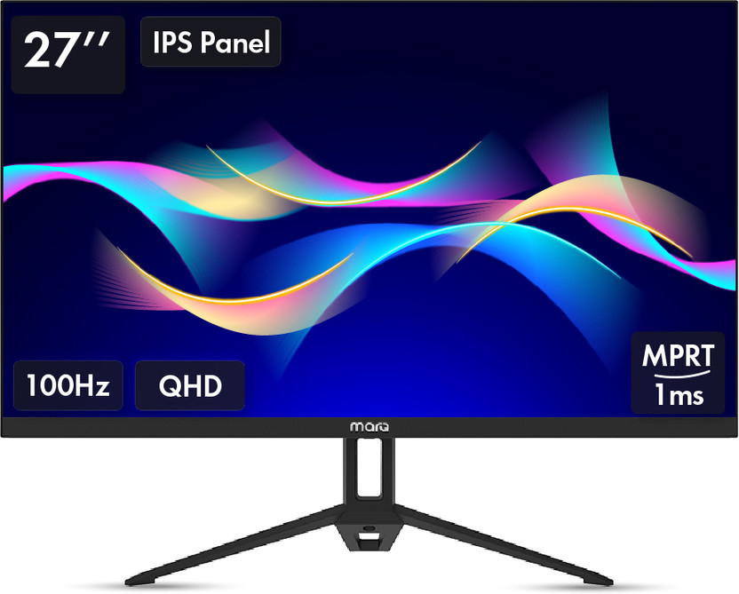 MarQ by Flipkart 68.58 cm (27 inch) Quad HD LED Backlit IPS Panel Monitor (27QHDMIQNN53P)(Adaptive Sync, Response Time: 1 ms, 100 Hz Refresh Rate)