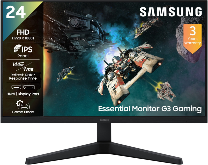 Samsung G3 Gaming Monitor 60.4 cm (24 inches) Full HD LED Backlit IPS Panel Gaming Monitor (LS24HG310EWXXL)(Response Time: 1 ms, 144 Hz Refresh Rate)