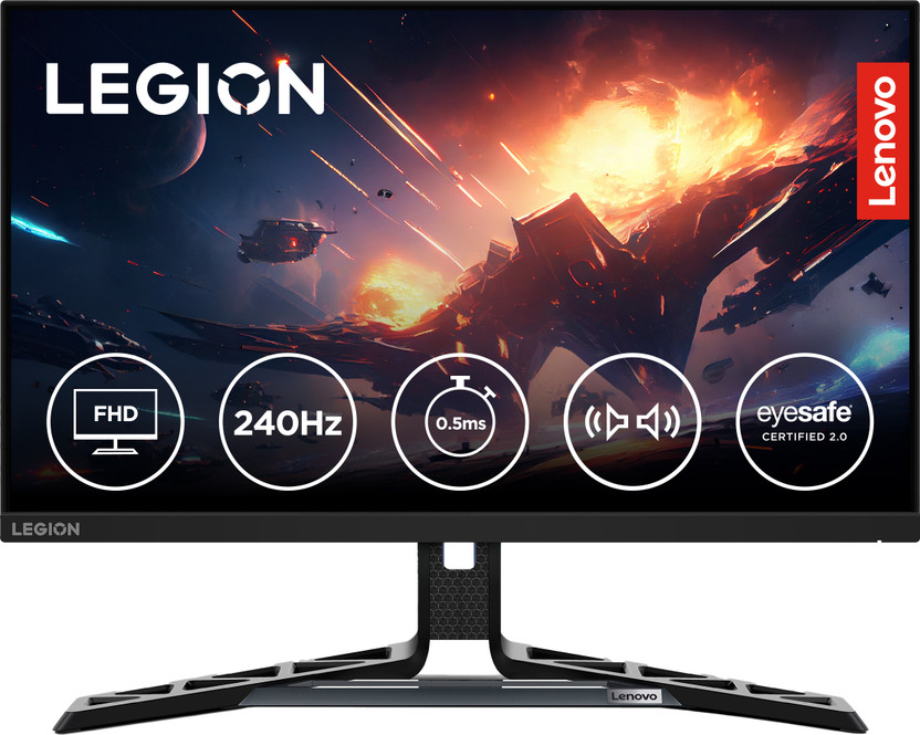 Lenovo 158.06 cm (62 cm) Full HD VA Panel 99% sRGB, 90% DCI-P3, 2x3W Inbuilt Speakers, 2xHDMI 2.1, 1xDP, Tilt/Swivel/Pivot/Height Adjustable Stand Gaming Monitor (Legion R25f-30)(AMD Free Sync, Response Time: 0.5 ms, 240 Hz Refresh Rate)