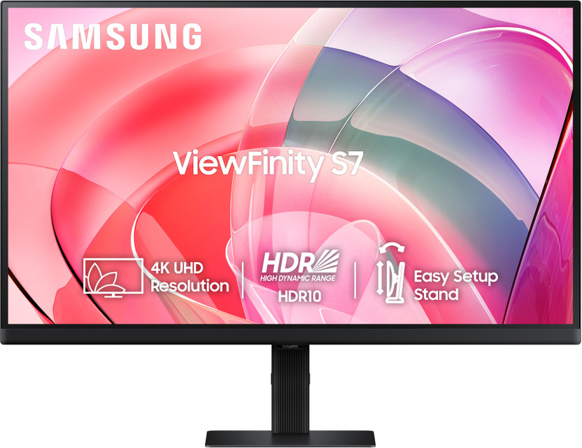 Samsung ViewFinity S7 68.58 cm (27 inch) 4K Ultra HD IPS Panel with 1.07 billion colors, HDR10, Easy Setup, Multiple Ports, Eye Care Technology Monitor (LS27D700EAWXXL)(Response Time: 5 ms, 60 Hz Refresh Rate)