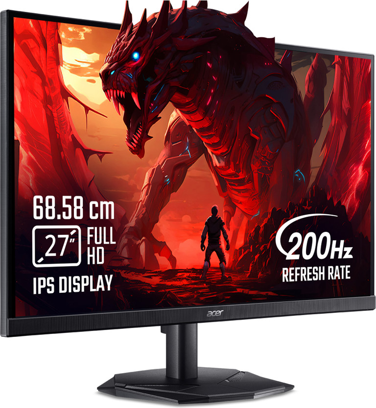Acer Nitro 68.58 cm (27 inch) Full HD IPS Panel wiith Built-in Speakers, HDR10, 99% sRGB, 1xDP , 1x HDMI, Tilt Adjustable Gaming Monitor (KG271 X1bmiipx)(AMD Free Sync, Response Time: 1 ms, 144 Hz Refresh Rate)