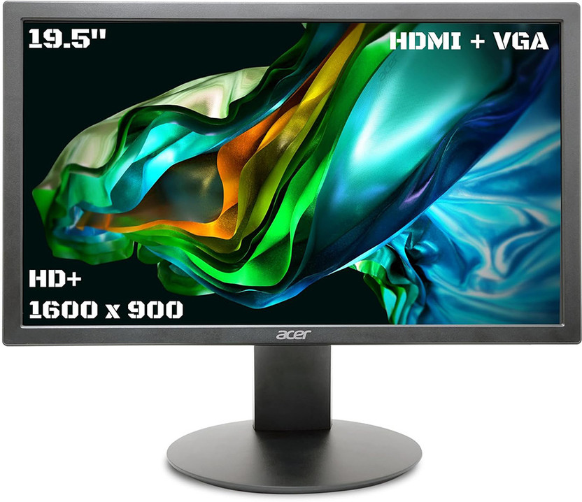 Acer 49.53 cm (20 inch) HD+ TN Panel with VGA, HDMI, Acer VisionCare, ENERGY STAR Certified, Tilt-able Stand, Support VESA Mount, Flicker Free, Blue Light Shield, 6 axis color adjustment Monitor (K202Q)(Response Time: 6 ms, 75 Hz Refresh Rate)
